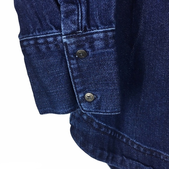 FREE PEOPLE Denim Tunic Top Jean Dress Neapolitan Dreams Lace Up Long Sleeve S - Picture 8 of 13